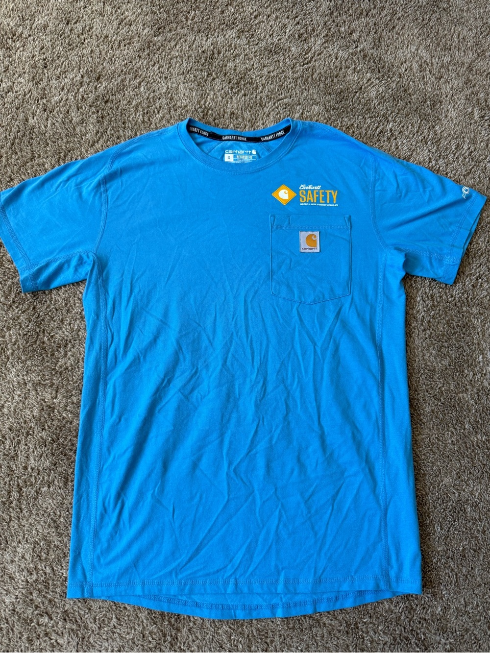 Carhartt Blue Short-Sleeve Safety Pocket Tee